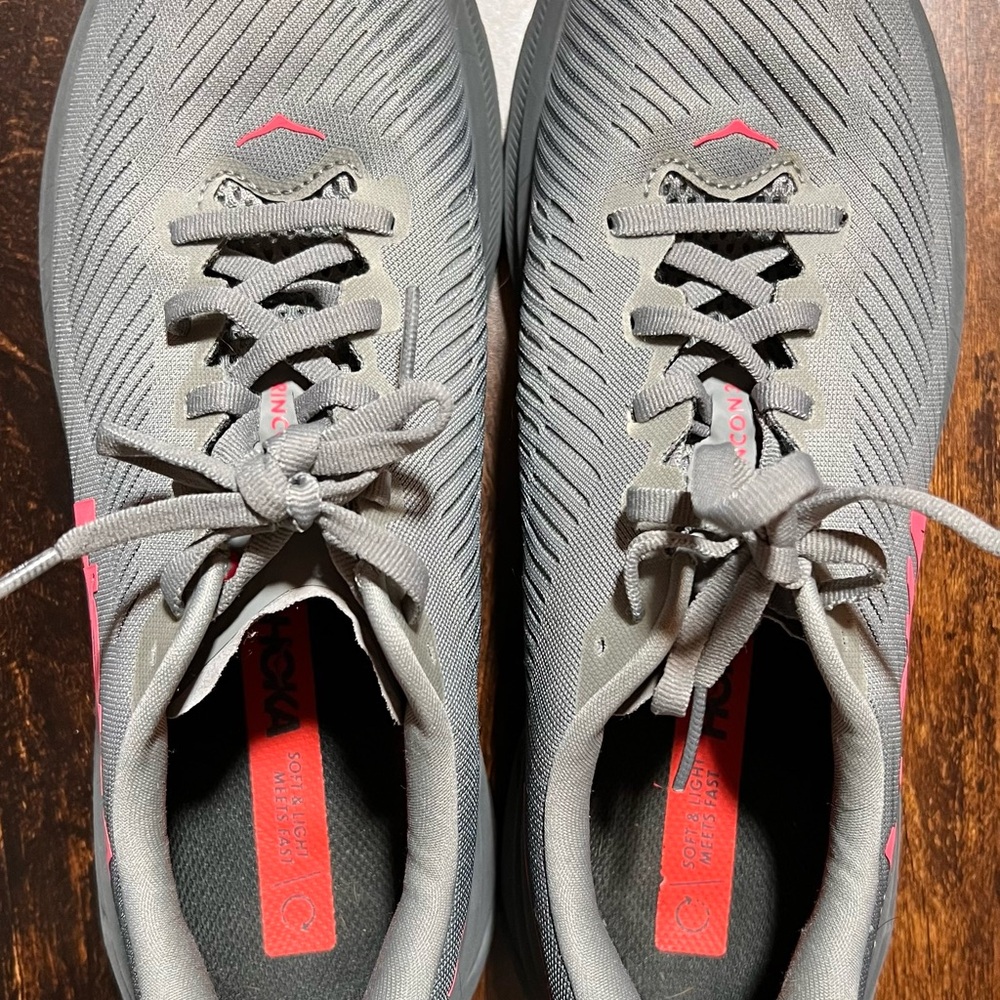 Hoka Rincon 3 running shoe in a grey. - Picture 13 of 13
